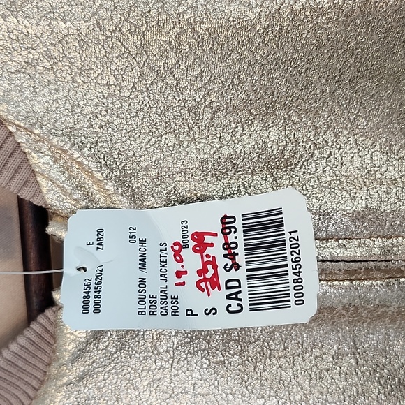 NWTs Forever 21 rose gold bomber style jacket size S - Picture 4 of 6